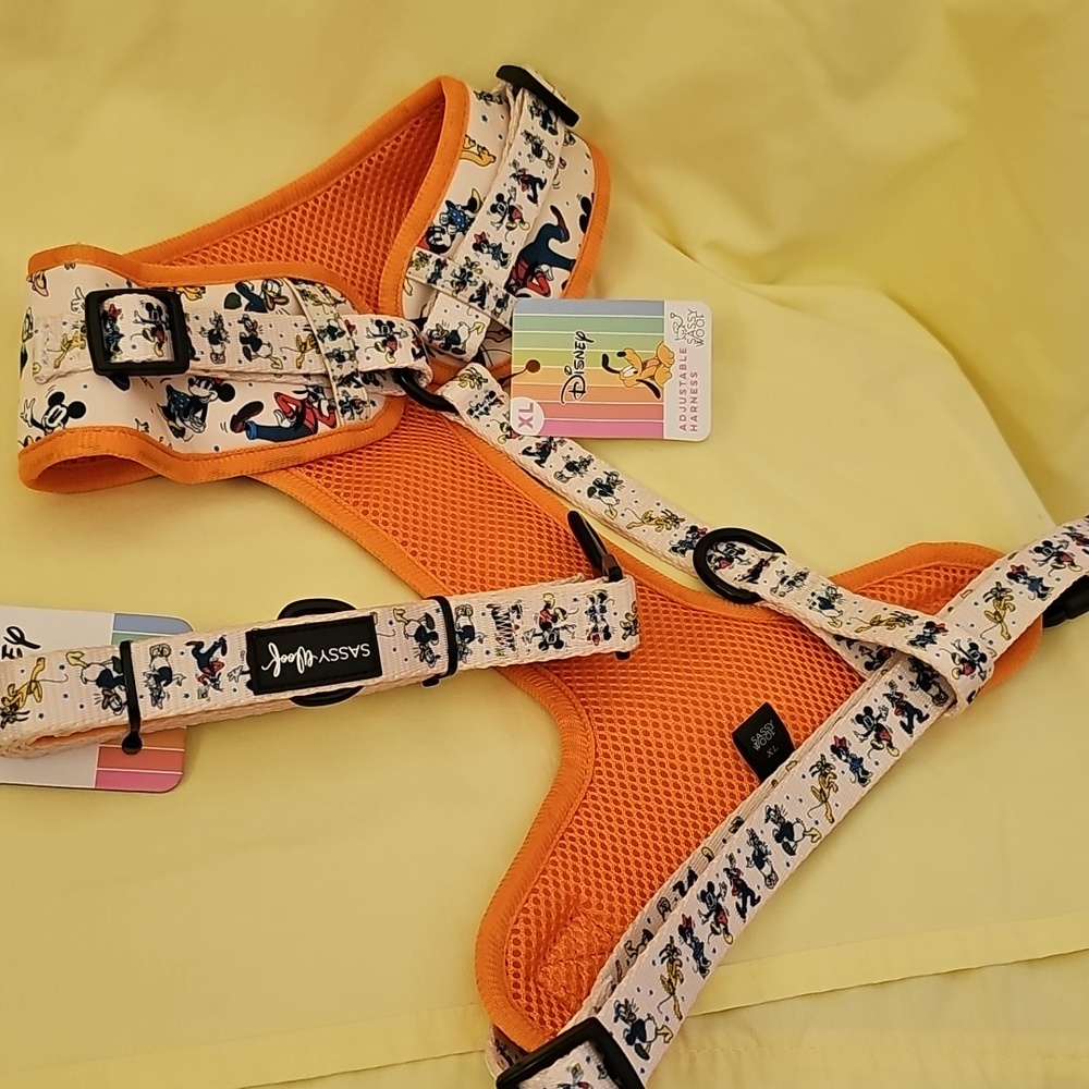 Orange Trim Disney Print Dog Harness - Picture 4 of 5